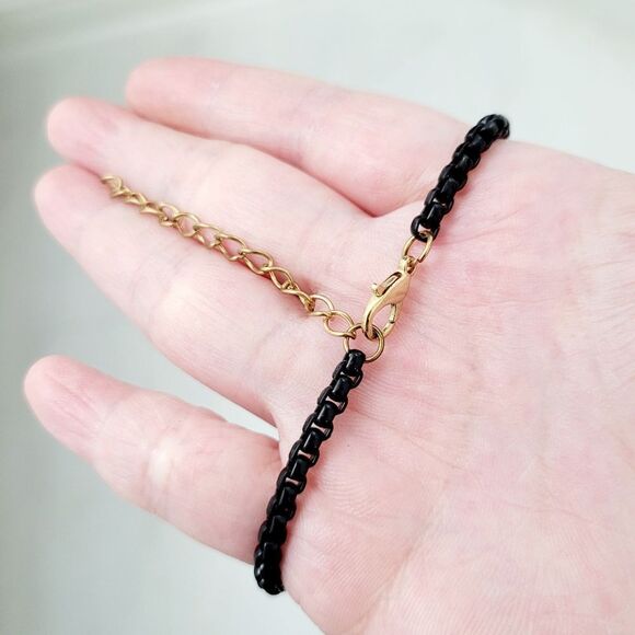 Brand New Black Chain With Gold Ball Necklace - Picture 5 of 6